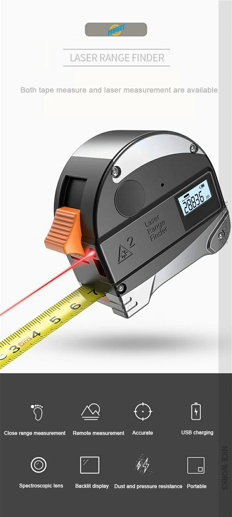 40m Laser Tape Measure China From Factory